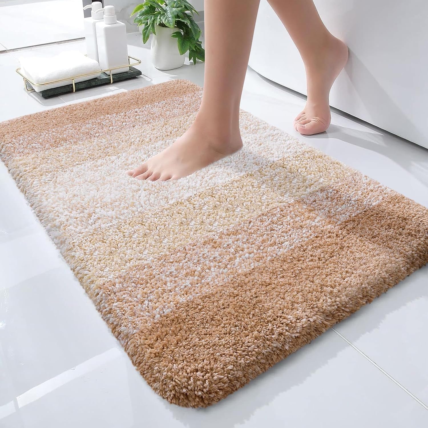 Bathroom Rugs Mat 24x16, Extra Soft Absorbent Microfiber Bath Rugs, Rubber Backing, Quick Dry, Machine Washable Bath Mats for Bathroom Floor, Tub and Shower, Home Decor Accessories