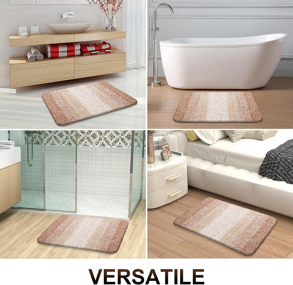 Bathroom Rugs Mat 24x16, Extra Soft Absorbent Microfiber Bath Rugs, Rubber Backing, Quick Dry, Machine Washable Bath Mats for Bathroom Floor, Tub and Shower, Home Decor Accessories