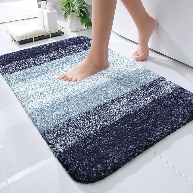 Bathroom Rugs Mat 24x16, Extra Soft Absorbent Microfiber Bath Rugs, Rubber Backing, Quick Dry, Machine Washable Bath Mats for Bathroom Floor, Tub and Shower, Home Decor Accessories
