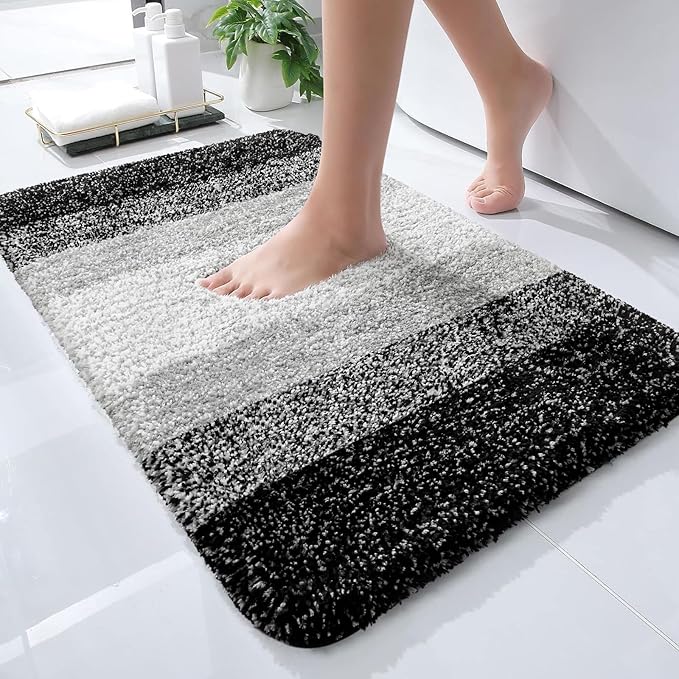 Bathroom Rugs Mat 24x16, Extra Soft Absorbent Microfiber Bath Rugs, Rubber Backing, Quick Dry, Machine Washable Bath Mats for Bathroom Floor, Tub and Shower, Home Decor Accessories