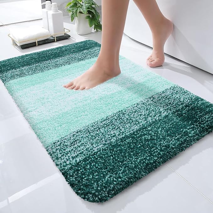 Bathroom Rugs Mat 24x16, Extra Soft Absorbent Microfiber Bath Rugs, Rubber Backing, Quick Dry, Machine Washable Bath Mats for Bathroom Floor, Tub and Shower, Home Decor Accessories
