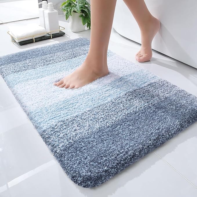 Bathroom Rugs Mat 24x16, Extra Soft Absorbent Microfiber Bath Rugs, Rubber Backing, Quick Dry, Machine Washable Bath Mats for Bathroom Floor, Tub and Shower, Home Decor Accessories