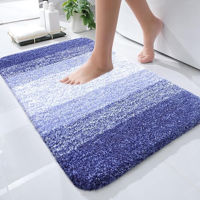 Bathroom Rugs Mat 24x16, Extra Soft Absorbent Microfiber Bath Rugs, Rubber Backing, Quick Dry, Machine Washable Bath Mats for Bathroom Floor, Tub and Shower, Home Decor Accessories