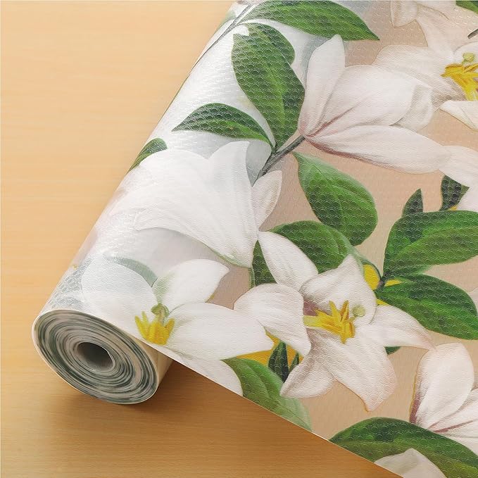 Shelf Liner – Premium Non-Adhesive Cabinet & Drawer Liner for Kitchen – Waterproof Shelf Paper with Modern Pattern – Durable EVA Cabinet Mat – Easy to Cut （11.8" W x 120" L）