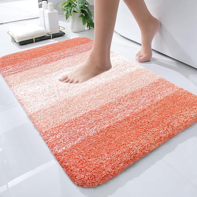 Bathroom Rugs Mat 24x16, Extra Soft Absorbent Microfiber Bath Rugs, Rubber Backing, Quick Dry, Machine Washable Bath Mats for Bathroom Floor, Tub and Shower, Home Decor Accessories