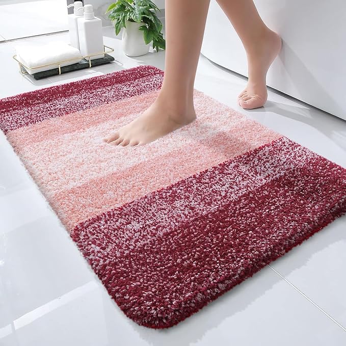 Bathroom Rugs Mat 24x16, Extra Soft Absorbent Microfiber Bath Rugs, Rubber Backing, Quick Dry, Machine Washable Bath Mats for Bathroom Floor, Tub and Shower, Home Decor Accessories